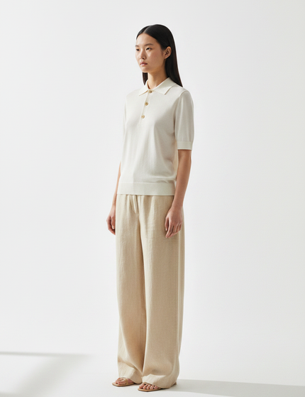 The Knit Polo — Side Profile Editorial