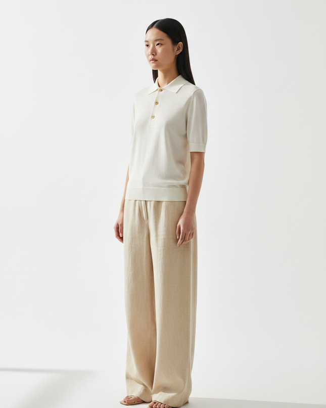 The Knit Polo — Side Profile Editorial
