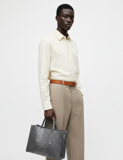 The Leather Belt, Cognac — Back Angle