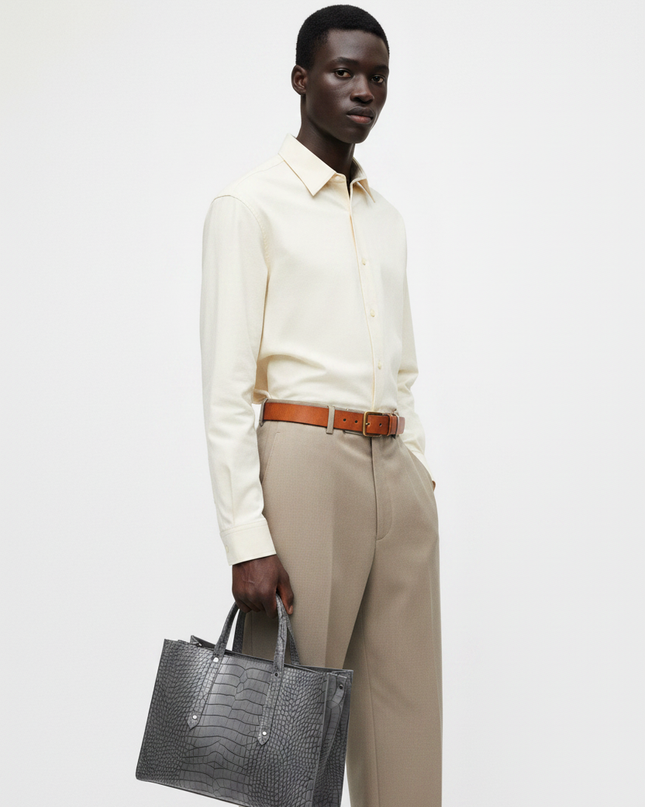 The Leather Belt, Cognac — Back Angle