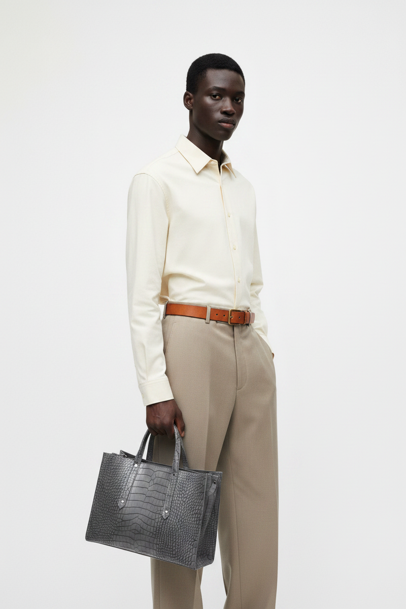 The Leather Belt, Cognac — Back Angle