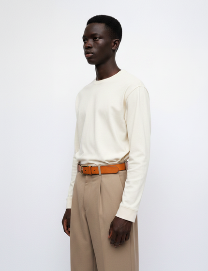The Leather Belt, Cognac — Side Profile