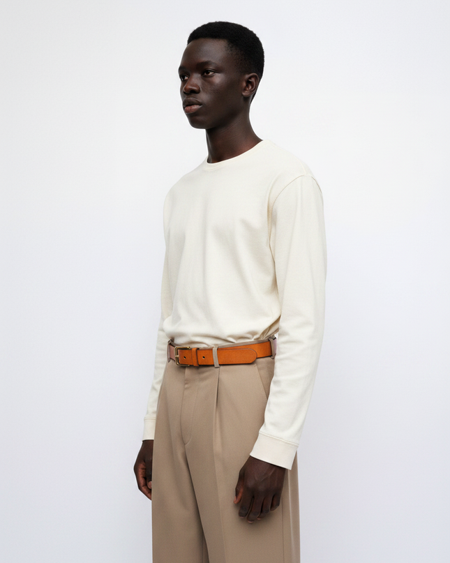 The Leather Belt, Cognac — Side Profile