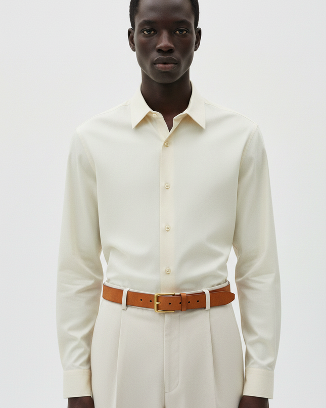 The Leather Belt, Cognac — Waist Detail