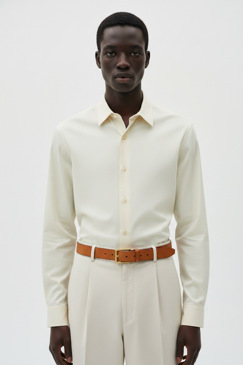 The Leather Belt, Cognac — Waist Detail