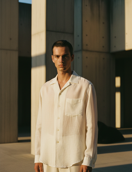 The Linen Camp Shirt — Male Editorial