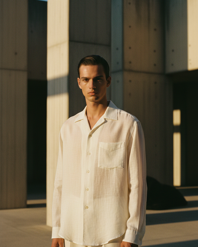 The Linen Camp Shirt — Male Editorial