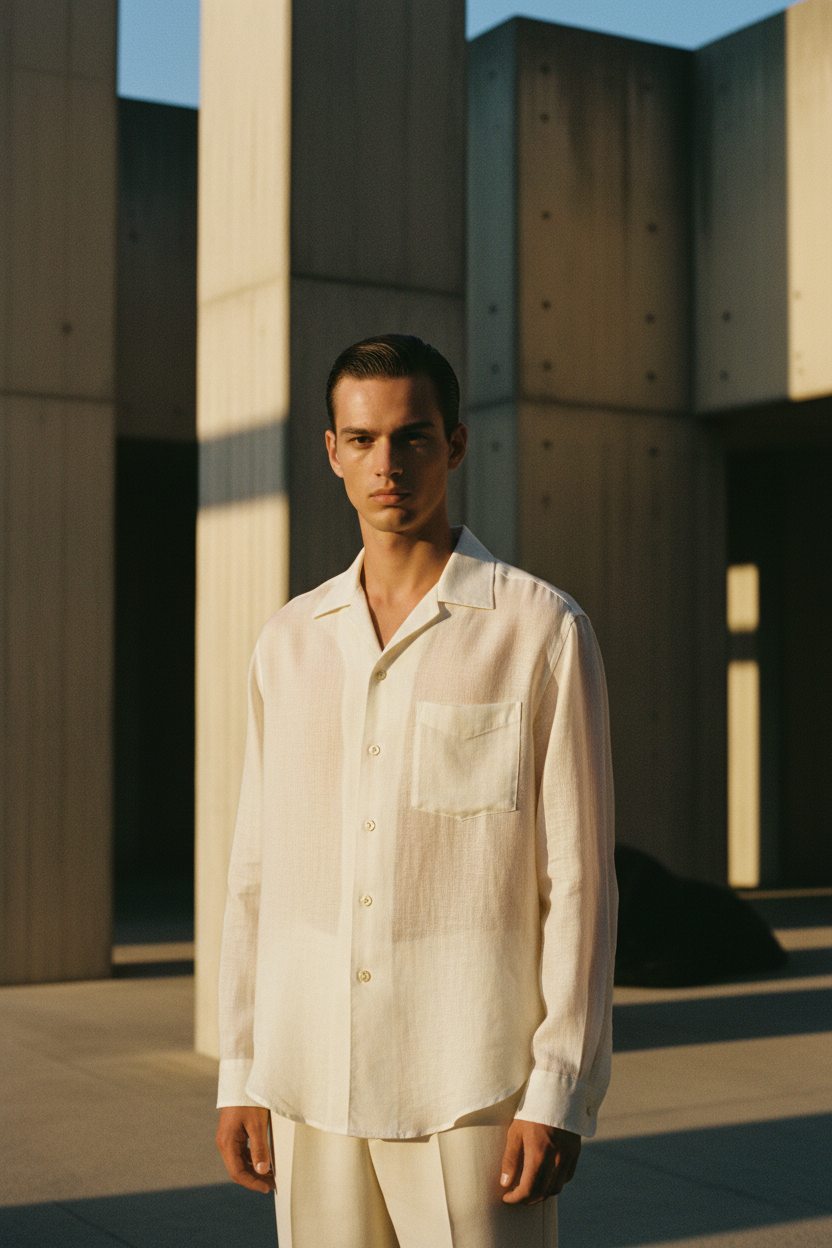 The Linen Camp Shirt — Male Editorial