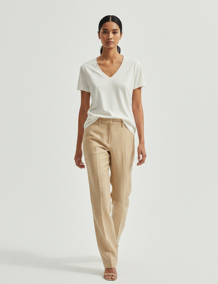 The Mid-Weight V-Neck — Walking Motion