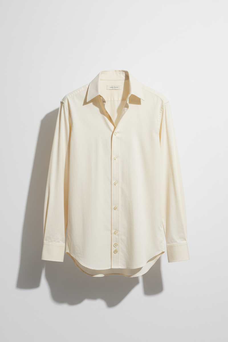 The Poplin Button-Down — Bone Packshot