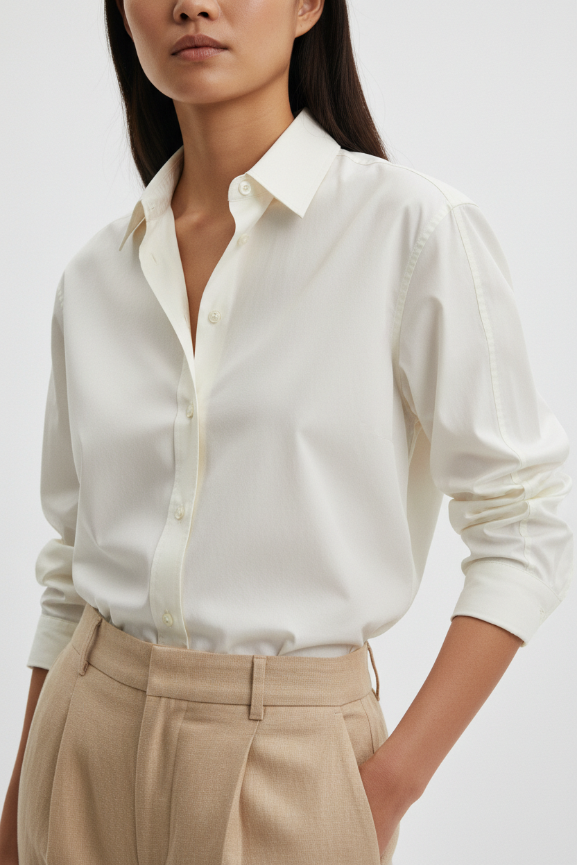 The Poplin Button-Down — Detail Portrait