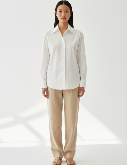 The Poplin Button-Down — Front Full-Body