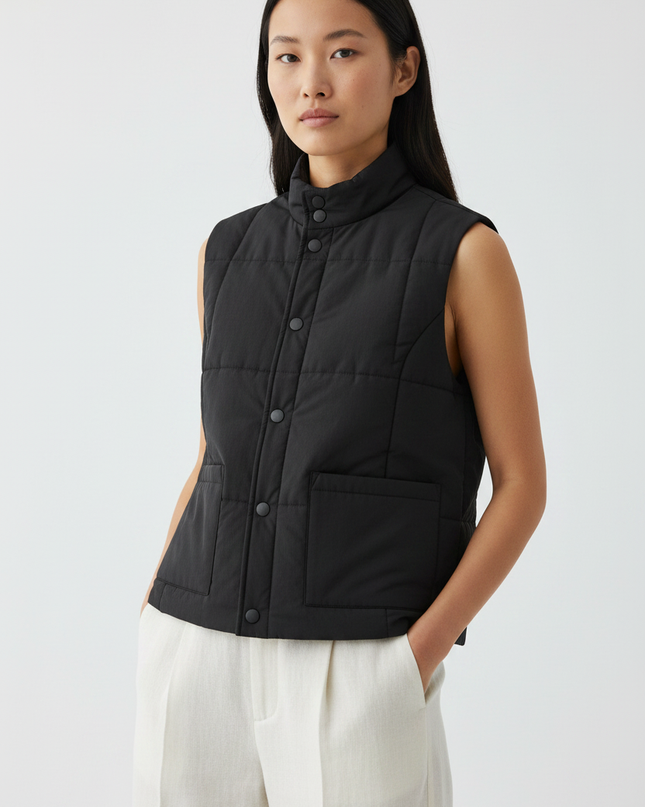 The Quilted Vest — Fabric Detail Crop