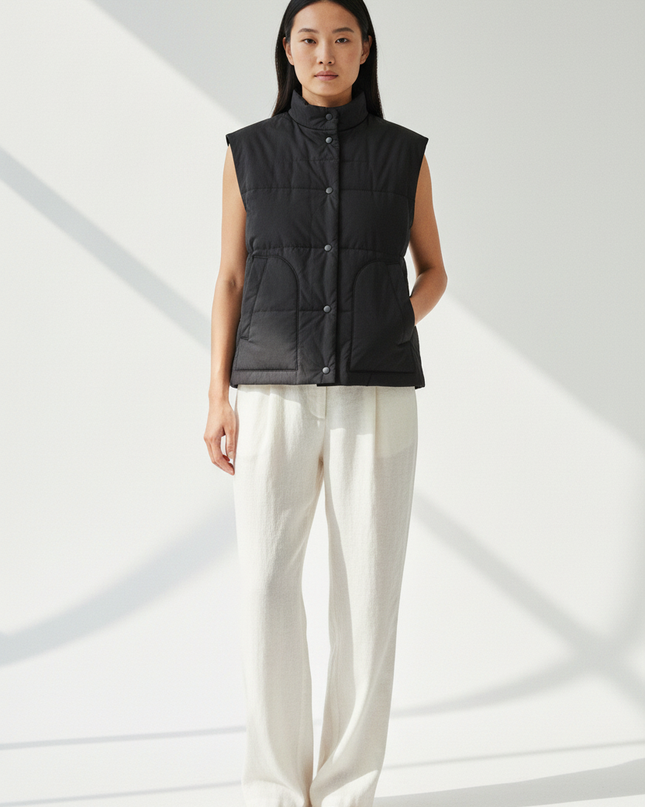 The Quilted Vest — Front Full-Body