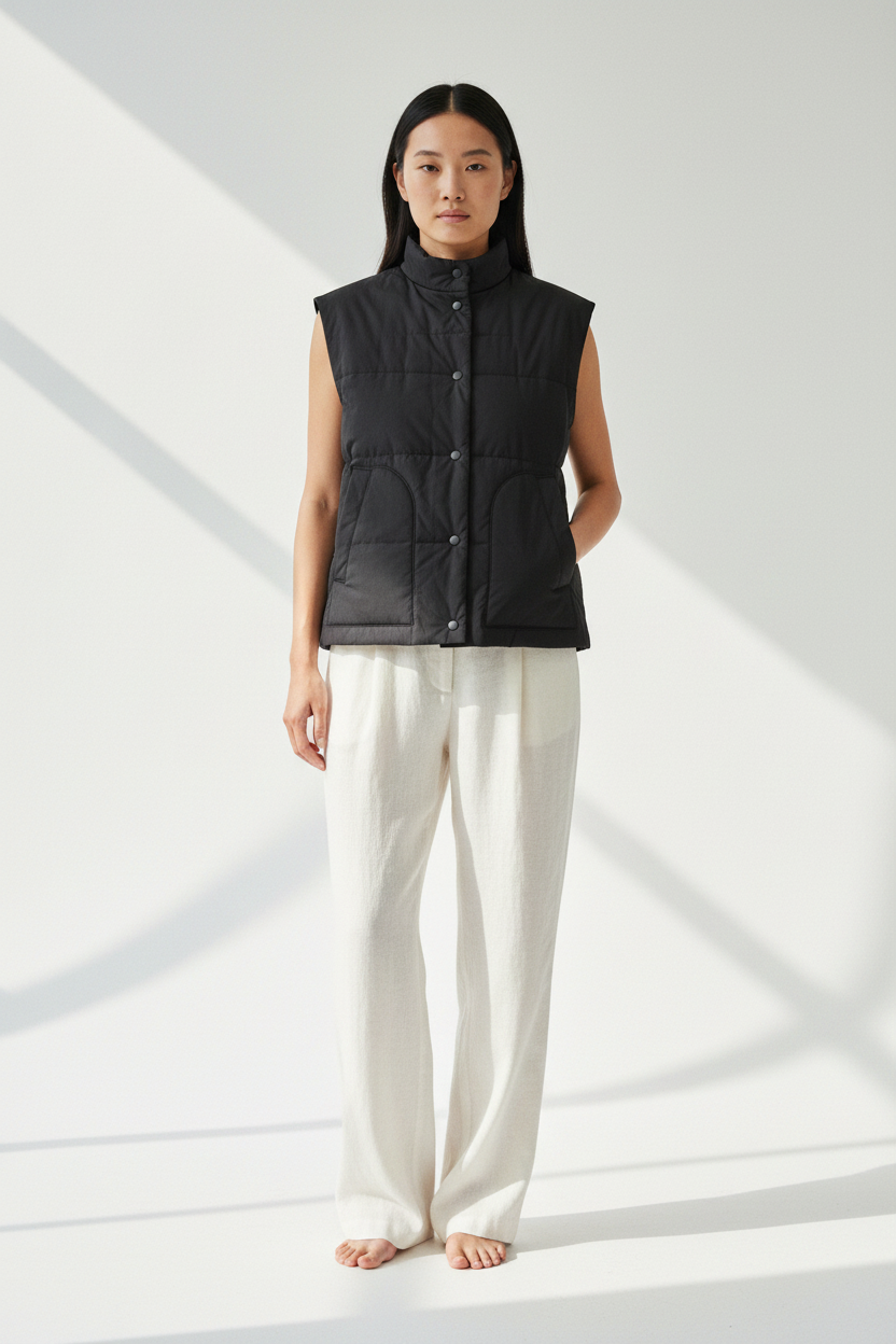 The Quilted Vest — Front Full-Body
