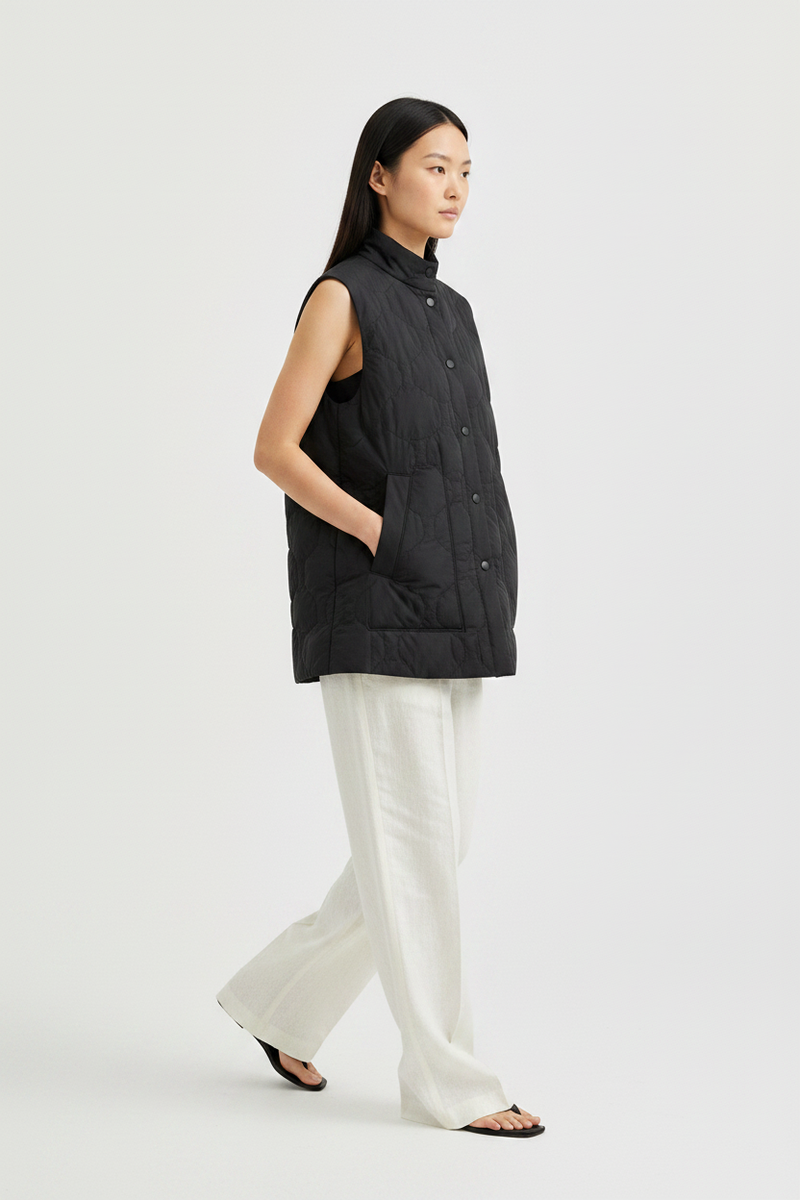 The Quilted Vest — Side Profile Walk