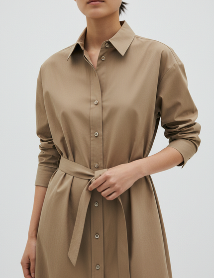 The Shirt Dress — Fabric Detail Portrait