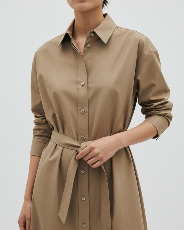 The Shirt Dress — Fabric Detail Portrait