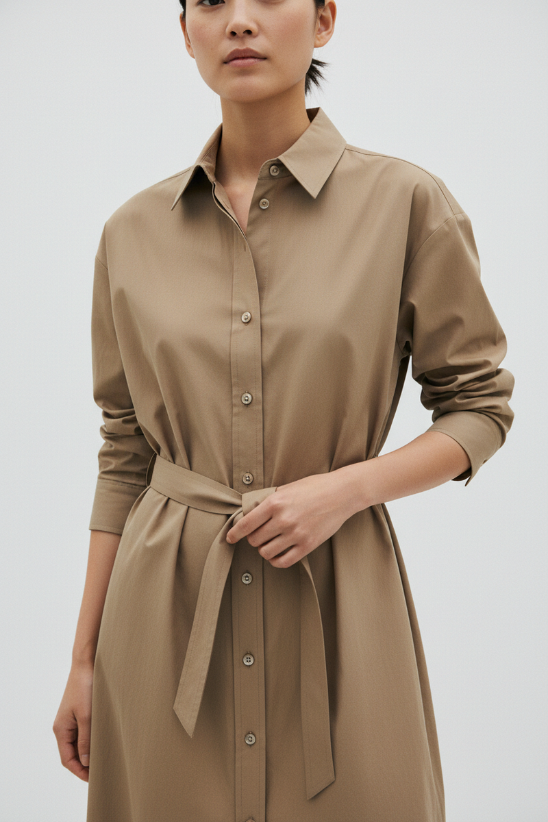 The Shirt Dress — Fabric Detail Portrait