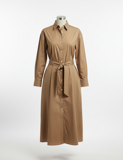 The Shirt Dress — Stone Packshot