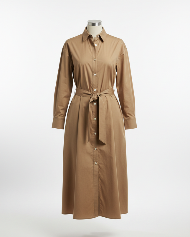 The Shirt Dress — Stone Packshot