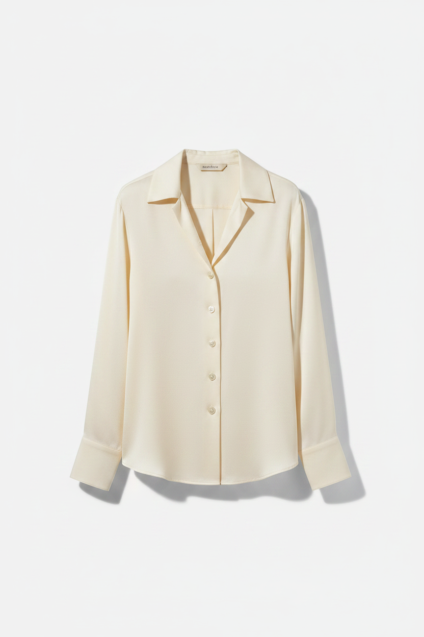 The Silk Blouse — Bone Packshot
