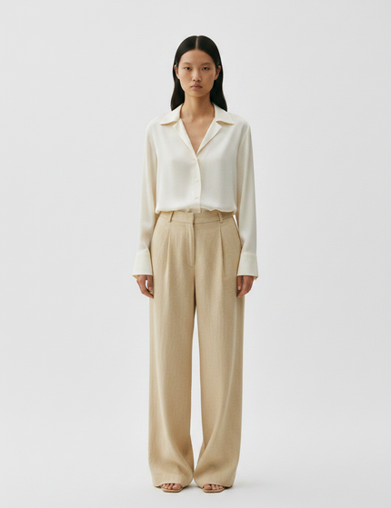 The Silk Blouse — Front Full-Body