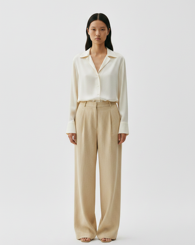 The Silk Blouse — Front Full-Body
