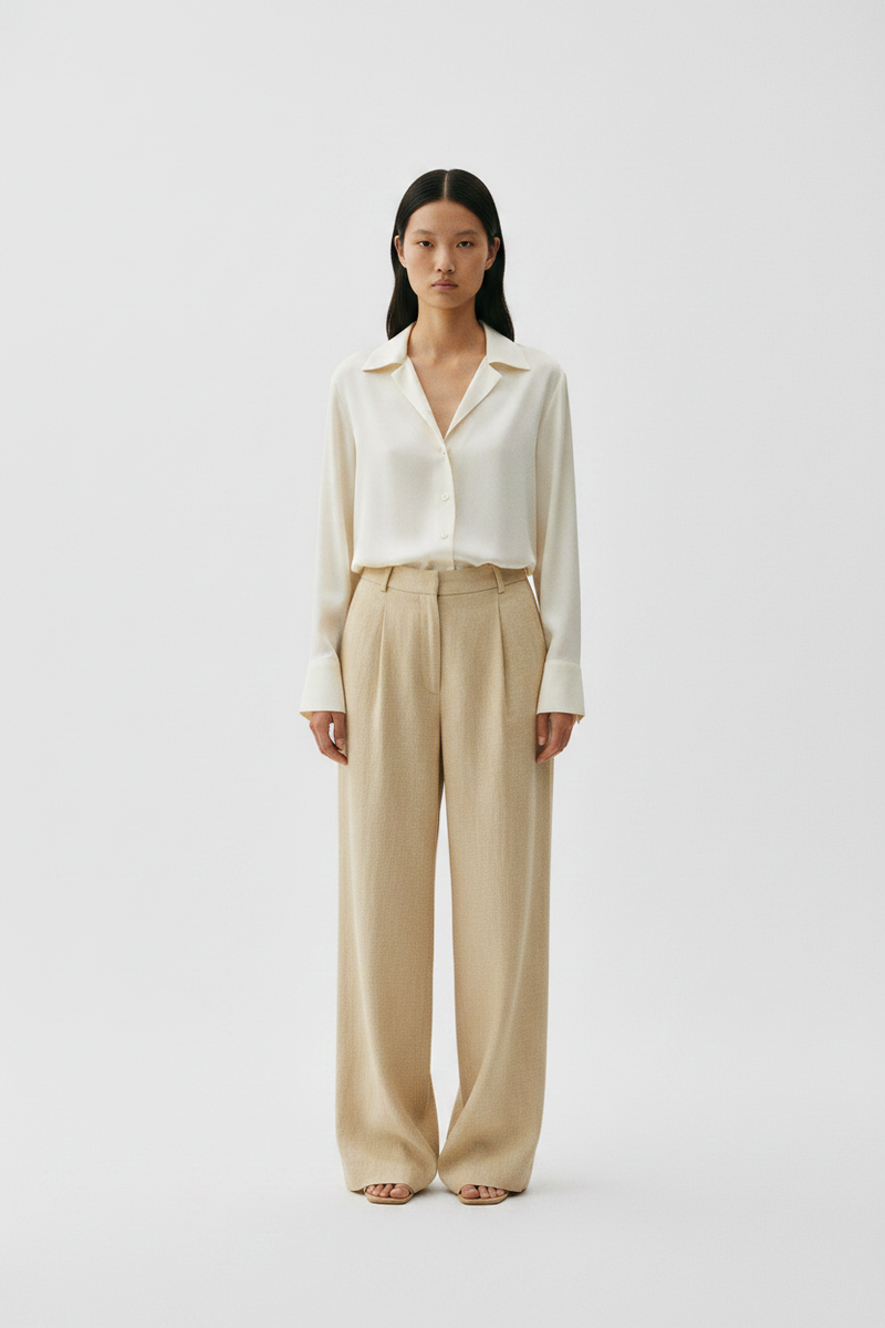 The Silk Blouse — Front Full-Body