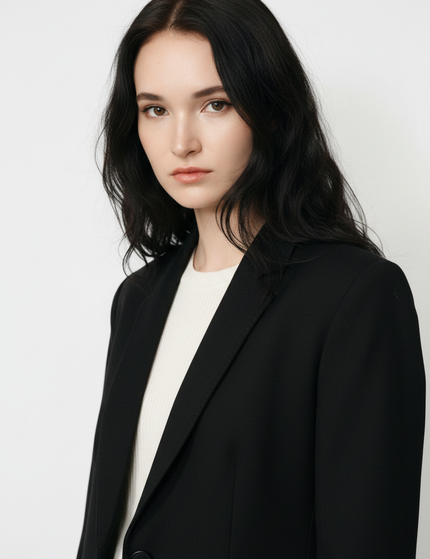 The Single-Breasted Blazer — Detail Crop