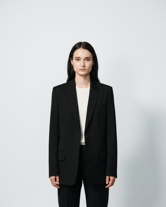The Single-Breasted Blazer — Front Full-Body