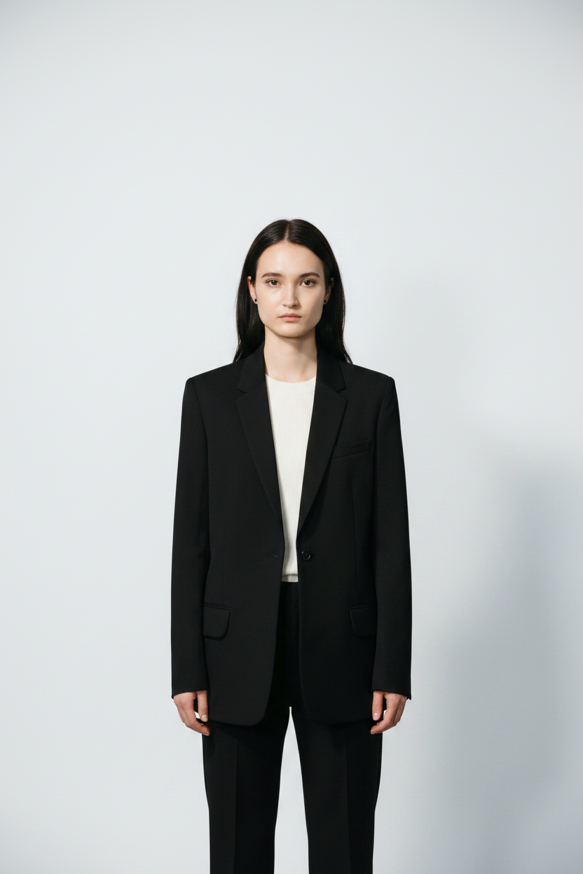 The Single-Breasted Blazer — Front Full-Body