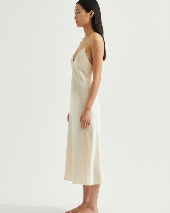 The Slip Dress — Side Profile, Bone