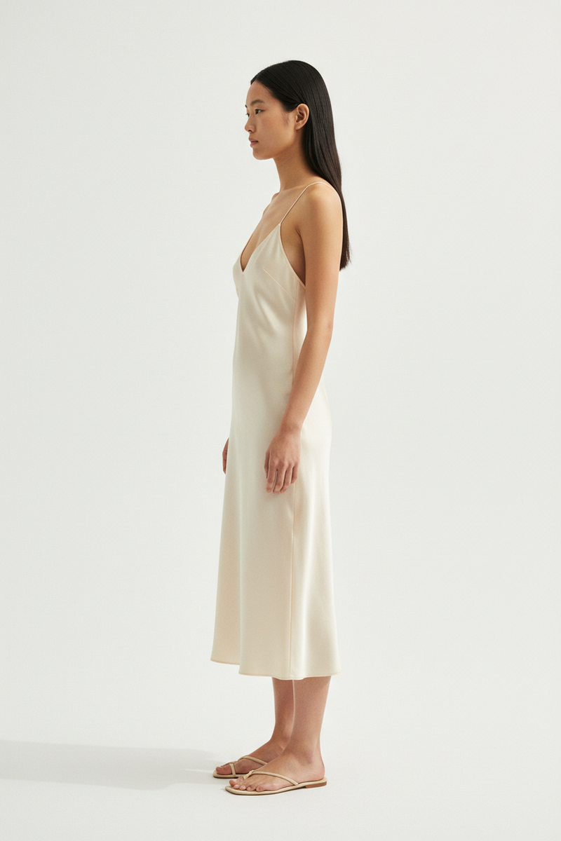 The Slip Dress — Side Profile, Bone