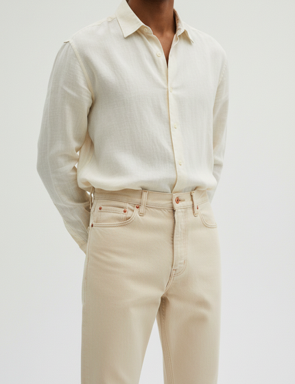 The Straight-Leg Jean, Ecru — Fabric Detail