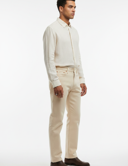 The Straight-Leg Jean, Ecru — Side Profile