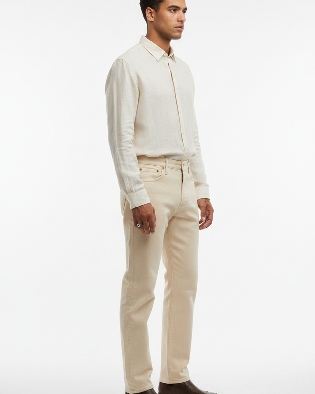 The Straight-Leg Jean, Ecru — Side Profile
