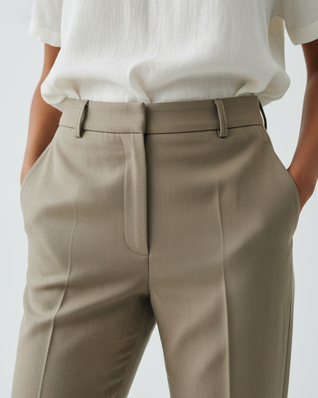 The Straight-Leg Trouser — Fabric Detail
