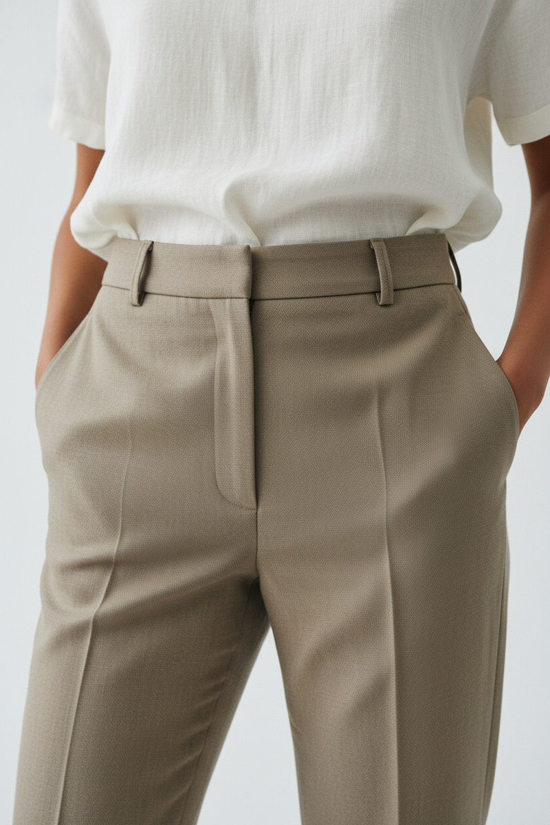 The Straight-Leg Trouser — Fabric Detail