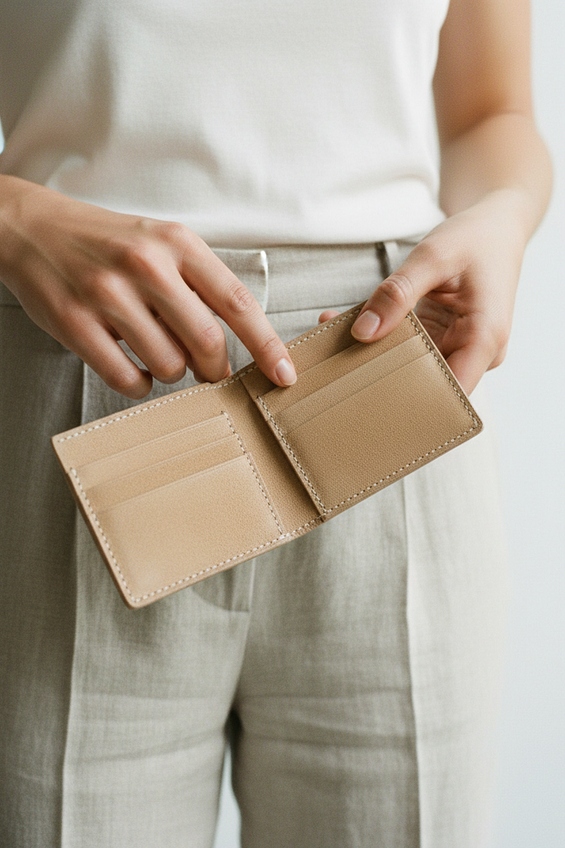 The Suede Card Holder – Detail Crop