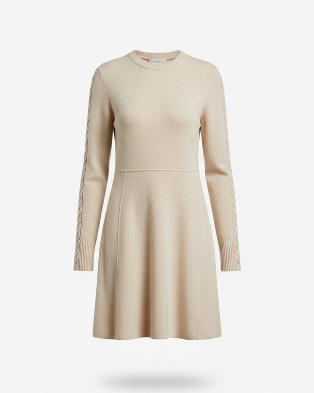 The Sweater Dress – Stone Packshot