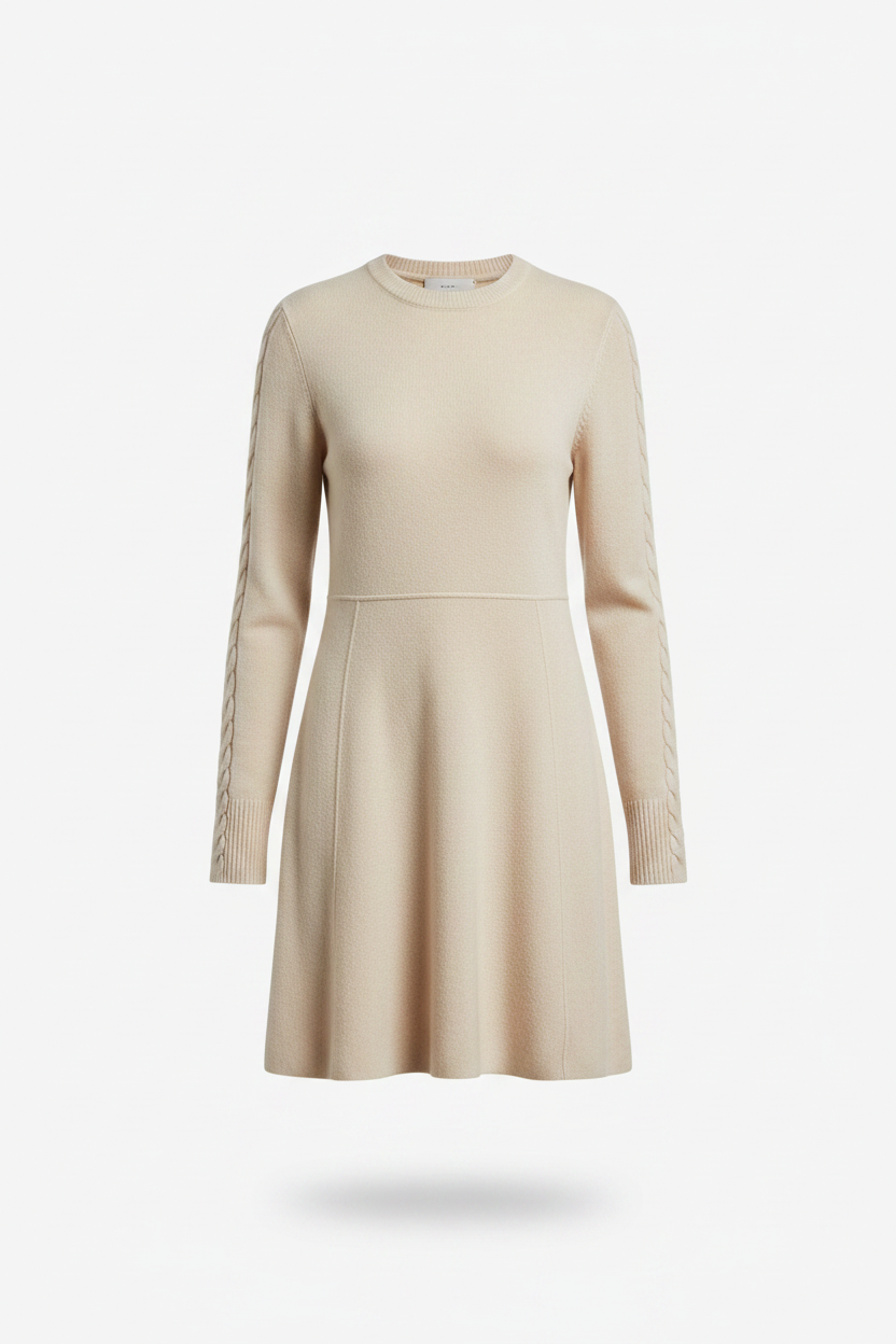 The Sweater Dress – Stone Packshot
