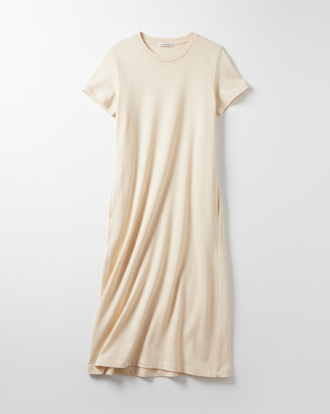 The T-Shirt Dress — Bone — Packshot