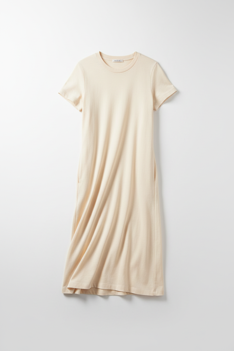 The T-Shirt Dress — Bone — Packshot