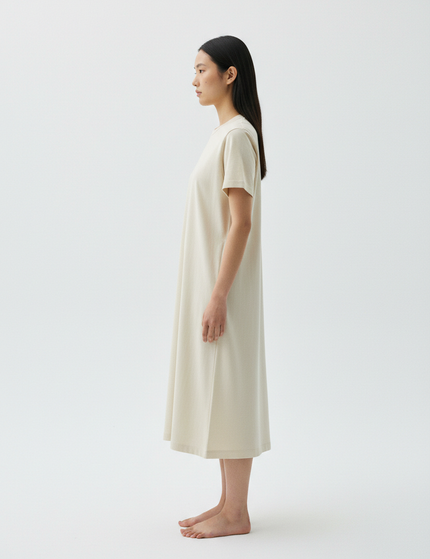 The T-Shirt Dress — Bone — Side Profile