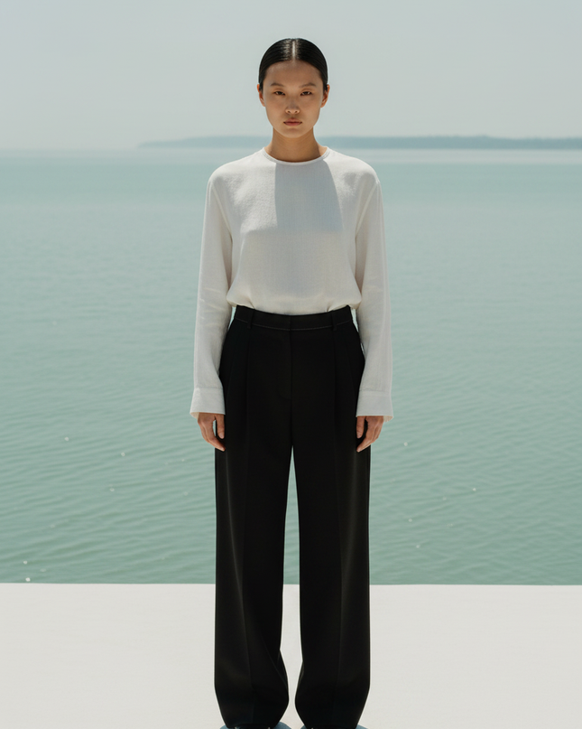 The Tailored Trouser, Wide — Front