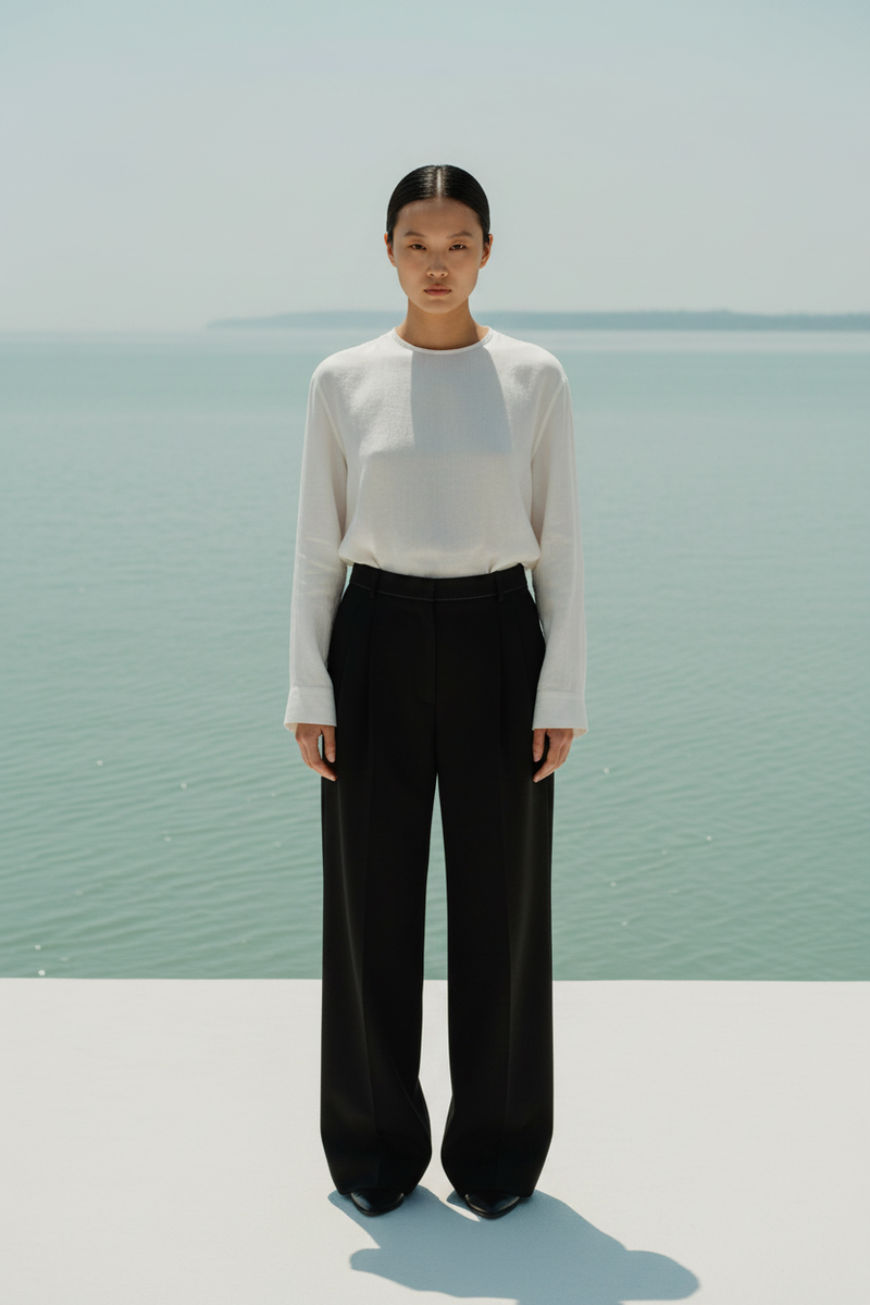 The Tailored Trouser, Wide — Front