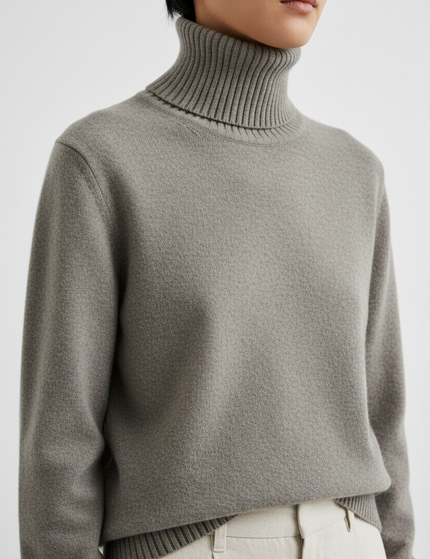 The Turtleneck – Stone Fabric Detail