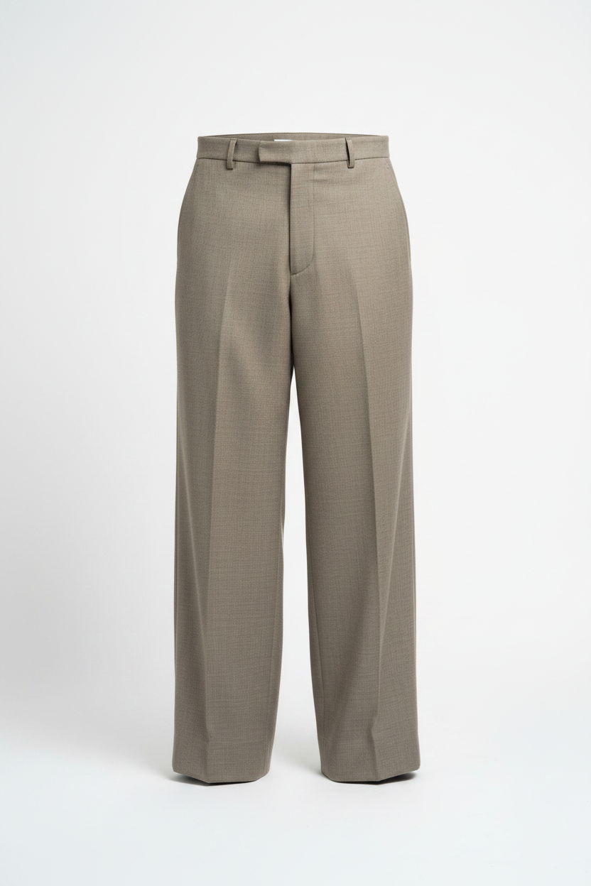 The Wide-Leg Trouser, Stone — Packshot