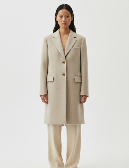 The Wool Coat – Stone Front Full-Body